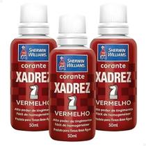 Kit 3 Unidades Corante Líquido Xadrez 50ml Vermelho Sherwin Willians