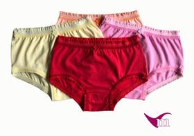 kit 3 Unidades Cores Sortidas Calcinha Infantil 100 Algodão - Ref. 025