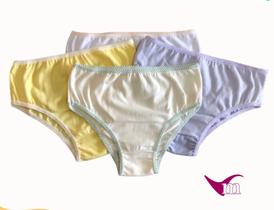 kit 3 Unidades Cores Sortidas Calcinha Infantil com Elástico Poá em Cotton Ref. 518