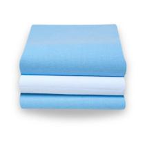 Kit 3 Unidades Cueiro Flanelado Liso para Bebê 100% Algodão 100cm x 80cm Menino Kit 3 Unidades Cueiro Flanelado Liso para Bebê 100% Algodão 100cm x 80cm Menino