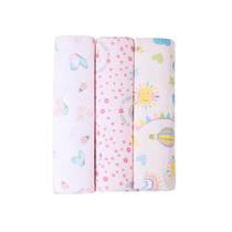 Kit 3 Unidades Cueiro Manta Estampado Flanelado Bebê 80 X 80CM Swaddle Charutinho