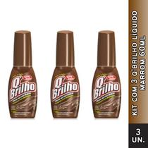 Kit 3 unidades de Cera Líquida Para Sapato Q Brilho Marrom 60ml Kit 3 unidades de Cera Líquida Para Sapato Q Brilho Marrom 60ml