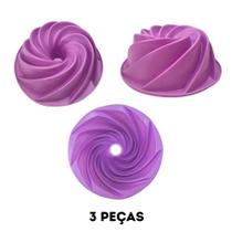 KIT 3 unidades de Formas Bolo Vulcão, Mousse - KITTC28