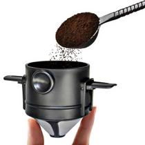 Kit 3 Unidades de Mini Coador de Café Individual Portátil Inox para Copo