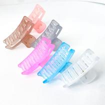 Kit 3 unidades de Presilhas garra para cabelo formato torcido recorte vazado transparente moderna