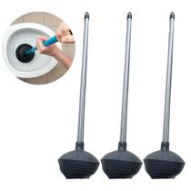 Kit 3 Unidades Desentupidor Wc Cabo 60Cm Vaso Sanitário Por