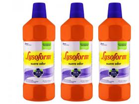 Kit 3 Unidades Desinfetante Lysoform Bruto - Suave Odor 1L Cada