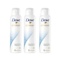 Kit 3 Unidades Desodorante Aerosol Dove Clinical Original Clean 150ml Kit 3 Unidades Desodorante Aerosol Dove Clinical Original Clean 150ml