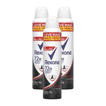 Kit 3 Unidades Desodorante Aerosol Rexona Antibacterial + Invisible 250ml Leve mais Pague menos