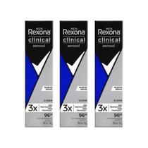 Kit 3 Unidades Desodorante Aerosol Rexona Clinical Men Clean 150ml Kit 3 Unidades Desodorante Aerosol Rexona Clinical Men Clean 150ml