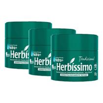 Kit 3 Unidades Desodorante Creme Herbissimo Tradicional 55g