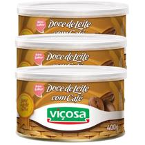 Kit 3 Unidades Doce De Leite Com Café Viçosa Lata 400g
