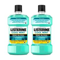 Kit 3 Unidades Enxaguante Bucal Listerine Cool Mint Zero alcool 500ml