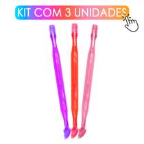 Kit 3 Unidades Espátula Dupla Plástico Santa Clara