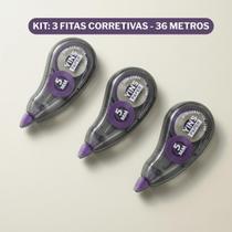 Kit 3 Unidades Fita Corretiva Visor Transparente Fumê Controle Total Do Uso Para Nunca Faltar