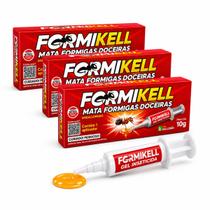 Kit 3 Unidades Formikell Gel Inseticida 10g - Combate Eficaz Formigas Doceiras Kit 3 Unidades Formikell Gel Inseticida 10g - Combate Eficaz Formigas Doceiras