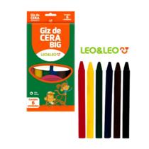 Kit 3 unidades Giz de Cera Big Leo&eo 6 cores cada