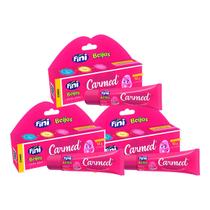 Kit 3 Unidades Hidratante Labial Carmed Fini Beijos com Cor Efeito Gloss 10g