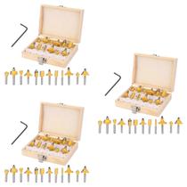 Kit 3 unidades - ingco jogo de fresas para tupia 12mm com 12 pecas