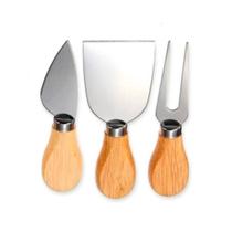 Kit 3 Unidades Jogo De Cortar Queijo Garfo Espátula E Faca