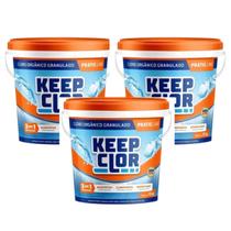 Kit 3 unidades - keepclor dicloro 40% pratic line 5,5kg
