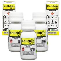 Kit 3 Unidades Kelldrin Sc 25 30ml Inseticida Concentrado Mata Escorpião Carrapato Barata Aranhas Traças Pulgão Lagartas Kit 3 Unidades Kelldrin Sc 25 30ml Inseticida Concentrado Mata Escorpião Carrapato Barata Aranhas Traças Pulgão Lagartas