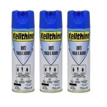 Kit 3 Unidades Kelldrin Spray Inseticida Controle Rápido de Traças, Ácaros e Pulgas