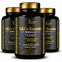 Kit 3 Unidades LiLis Secrets Femme Ômega 369 120 Cápsulas Alisson Nutrition