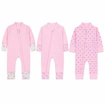 Kit 3 Unidades Macacão Bebê Com Zíper Conforto Sortidos Cor:MeninosTamanho:GG