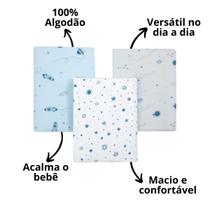 Kit 3 unidades manta cueiro 80x50cm compose bebe 100% algodao macio