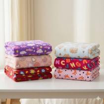 Kit 3 Unidades Manta Para Bebê Fleece Sortidas Infantil Inverno Estampada 80cm x 80cm