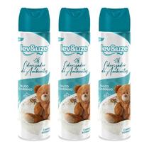 Kit 3 Unidades Odorizador de Ambiente Leveuze Talco e Carinho 400ml/180g
