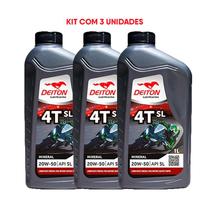 Kit 3 Unidades Óleo de Moto Deiton 4T 20W/50 Semi SL 1 Litro