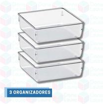 Kit 3 Unidades Organizador Pequeno Acessórios Gavetas Peças