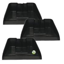 Kit 3 Unidades Pá de Lixo Pazinha Coletora Plástica Preto SEM CABO Para Limpeza Geral Multiuso Casa Quintal Escritório