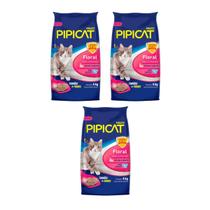 Kit 3 unidades - pipicat areia floral 4kg