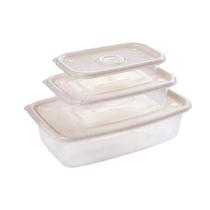 Kit 3 Unidades Potes Pop Retangular - Micro-ondas e Freezer