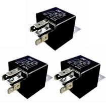 Kit 3 unidades - relé auxiliar universal 12v e 40/30a - dni 0116