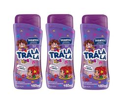 Kit 3 Unidades Shampoo Cachos Definidos Infantil Trá Lá Lá Kids 480ml