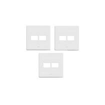 Kit 3 unidades - simon 20 placa 4x4 2posto h+suporte s-20 (20911-50)