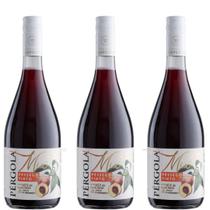 Kit 3 Unidades Suco De Pêssego Com Vinho Tinto Suave Pérgola 750 Ml