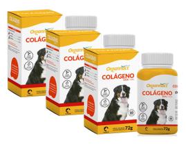 Kit 3 Unidades Suplemento para Cães Colágeno Dog Tabs 72g (60 tabletes) - Organnact