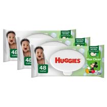 Kit 3 Unidades Toalha Umedecida Huggies Max Clean 48 Unidades