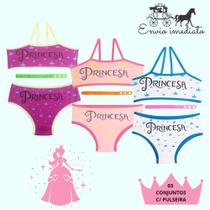 Kit 3 unidades Top e Calcinha Conjunto Lingerie Infantil de Algodão Menina Moça Kit 3 unidades Top e Calcinha Conjunto Lingerie Infantil de Algodão Menina Moça