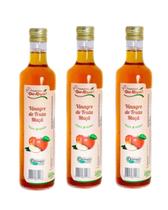 Kit 3 unidades Vinagre de Maçã Orgânico 100 Natural 4,2 Acidez Fazenda São Roque 500ml