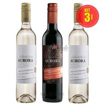 Kit 3 Unidades Vinho Aurora Colheita Tardia Mix 500Ml