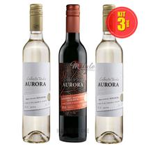 Kit 3 Unidades Vinho Aurora Colheita Tardia MIX 500ml