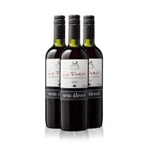 Kit 3 unidades - vinho la dorni tinto seco bordô sem álcool 720 ml - sem açúcar