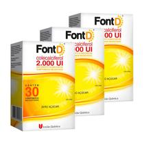 Kit 3 Unidades Vitamina D Font D 2.000UI c/ 30 cápsulas