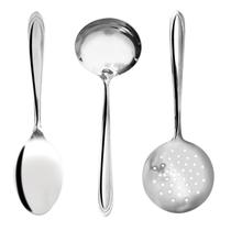 Kit 3 Untensílios Para Servir Inox Lagoa Grande - Yazi